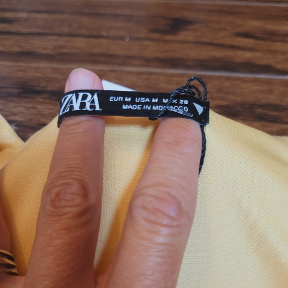 Zara NEW Yellow V-Neck Bodysuit Snap Button Tie Sleeveless Zipper Side NWOT XS/M - Picture 14 of 15